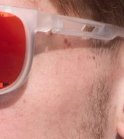 adidas Sport Men's Sunglasses with Red/Orange Lenses and Transparent Temples EW36 Transparent Running Glasses