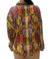 Blusa de verano informal para mujer Aniston, diseño elegante, manga larga, 78337452, multicolor