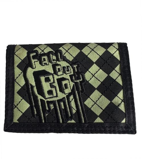Fall Out Boy Stilvolle Band-Brieftasche mit auffälligen Motiv Gothic-Style Portemonnaie FW108967FOB Schwarz/Grün