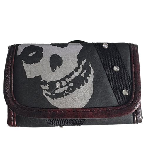 Misfits Stilvolle Band-Brieftasche mit Totenkopf-Motiv Portemonnaie GW108443MIS Schwarz/Weiß