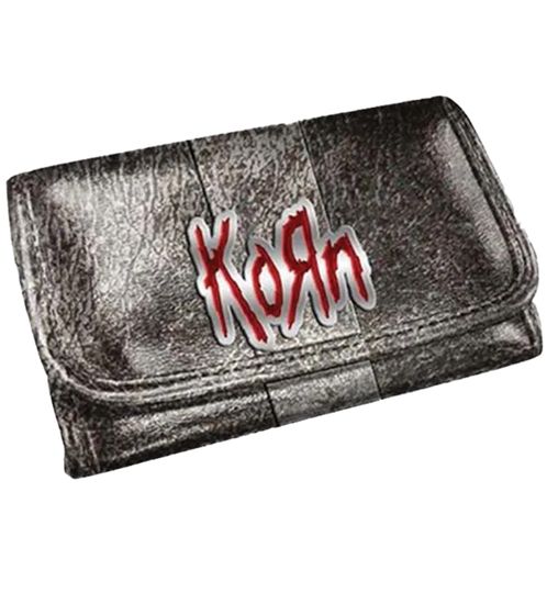 Korn Band-Brieftasche im auffälligem Look mit Logo-Schriftzug Portemonnaie GW108435KRN Silber