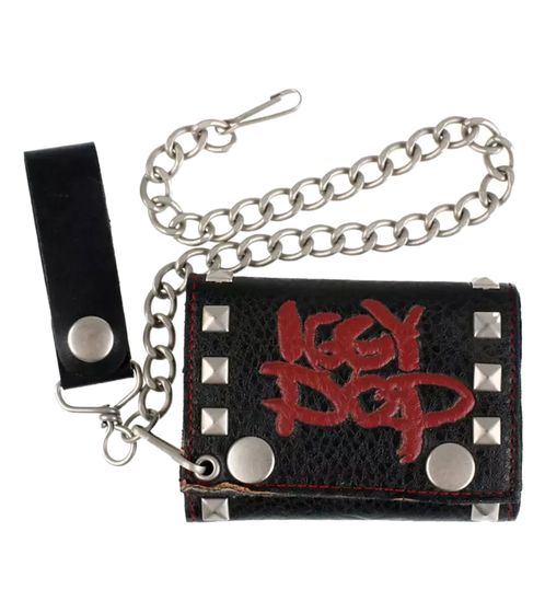 Iggy Pop Stilvolle Band-Brieftasche mit auffälligen Motiv Gothic-Style Portemonnaie LW103360IGY Schwarz/Rot