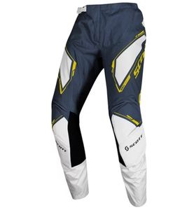 SCOTT Pant 350 Herren Moto-Cross Hose Motorsport-Kleidung mit Leder-Knie 273391 1054 Blau/Gelb/Weiß