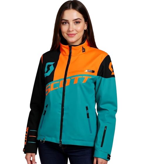 SCOTT Shell Pro Women's Motocross Jacket, Bike Jacket with Dryosphere Membrane, Softshell Jacket, 245005 5735 Blue/Orange