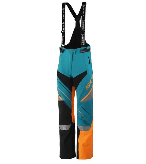 SCOTT Shell Pro Women's Motocross Bib Pants Motorsport Clothing Waterproof Softshell Pants 245006 5735 Blue/Orange