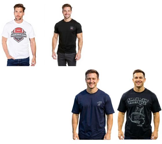 2er Pack U.S. SPORT AMERICA Herren T-Shirt Basic Baumwoll-Shirt Rundhals-Shirt Kurzarm Schwarz/Weiß oder Schwarz/Blau