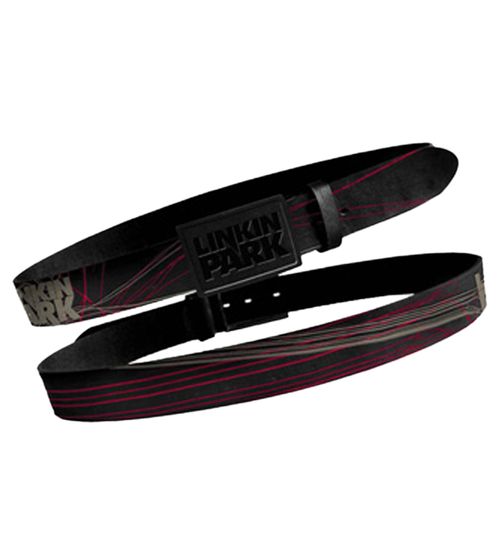 Linkin Park Rockband Leder-Gürtel mit Linkin-Park-Logo Freizeit-Gürtel BT114862LKN Schwarz