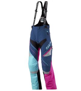 SCOTT Shell Pro Women's Motocross Bib Pants, Motorsport Clothing, Waterproof Softshell Pants, 245006 5340 Blue/Pink