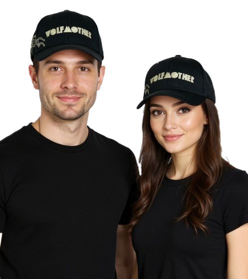Wolfmother Unisex Rockband Trucker-Cap Baseball-Cap mit Logo-Stickerei Fan-Mütze TC109931WLM Schwarz