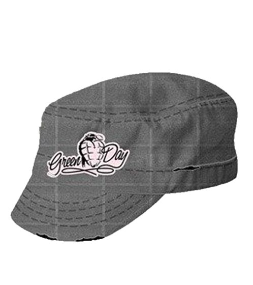 Green Day Unisex Punkrock-Band Baumwoll-Cap im millitärischen Schnitt mit leicht gebogenen Schnitt FC101691GRN Grau
