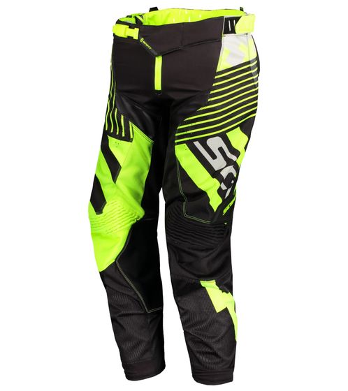 SCOTT Pant 450 Patchwork Men's Motocross Pants, Motorsport Clothing with Extended Knees, 263436 1040 Black/Neon Yellow