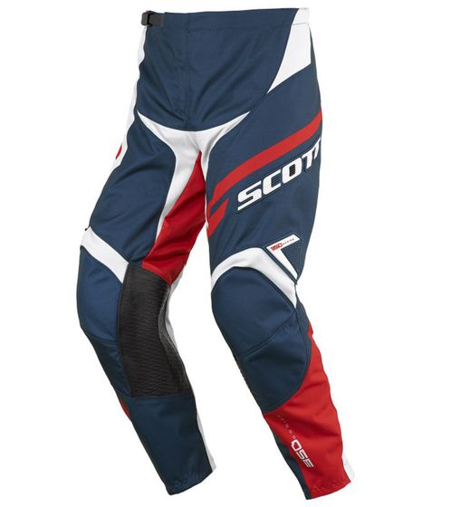 SCOTT Pant 350 Men's Motocross Pants, Motorsport Clothing with Lower Leg Cuffs, 240919 1105 Blue/Red/White