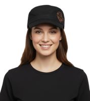 Gorra unisex de algodón Evanescence de corte militar y corte ligeramente curvado, negra