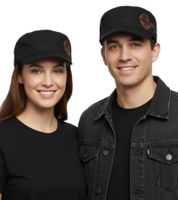 Gorra unisex de algodón Evanescence de corte militar y corte ligeramente curvado, negra