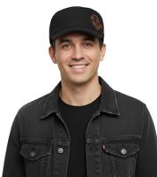 Gorra unisex de algodón Evanescence de corte militar y corte ligeramente curvado, negra