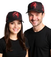 Tupac Women's and Men's Hip Hop Cap with Tupac Embroidery, Flat-Rim, TC108517TUP3, Black/Red