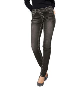 ARIZONA Damen Jeans modische Denim-Hose mit Destroyed-Effekten Baumwoll-Hose 2588 0969 Schwarz