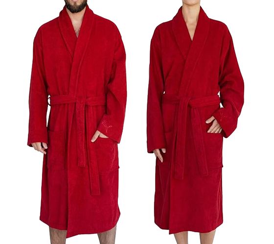 PUMA Unisex Bademantel mit zwei offenen Seitentaschen Morgen-Mantel 660008 40 Rot