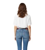 Cinturón de cuero de la banda punk rock Green Day con llamativos gráficos de granadas, cinturón casual negro