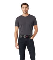 Cinturón de cuero de la banda punk rock Green Day con llamativos gráficos de granadas, cinturón casual negro