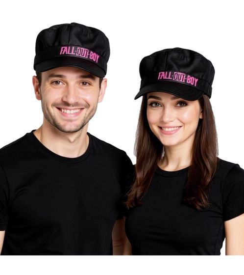 Casquette en coton style cadet avec fermeture Velcro, groupe de rock alternatif Fall Out Boy FC103537FOB, noire