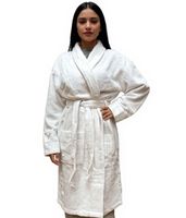 Bata de baño unisex PUMA con dos bolsillos laterales abiertos, 660008 04 Blanco