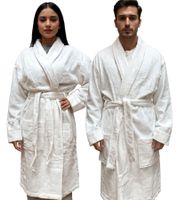 Bata de baño unisex PUMA con dos bolsillos laterales abiertos, 660008 04 Blanco