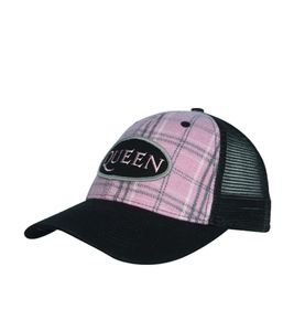 Queen Rock Band Baseball Cap, Cotton Cap with "Queen" Embroidery, Trucker Cap TC105953QUN, Black/Pink