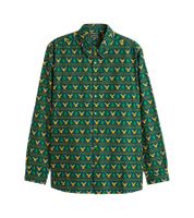 Chemise homme à manches longues avec motif de Noël, chemise en coton 961600 Verte Chemise homme à manches longues avec motif de Noël, chemise en coton 961600 Verte