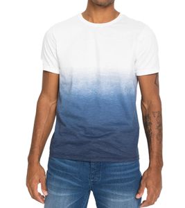 Herren T-Shirt Baumwoll-Shirt stylisches Sommer-Shirt Kurzarm-Shirt Slim-Fit 914476 Weiß/Blau