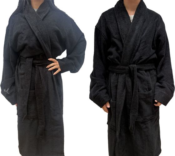 PUMA Unisex Bademantel mit zwei offenen Seitentaschen Morgen-Mantel 660008 03 Schwarz