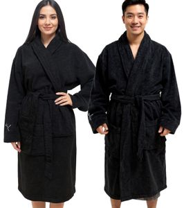 PUMA Unisex Bademantel mit zwei offenen Seitentaschen Morgen-Mantel 660008 03 Schwarz