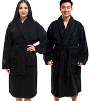 PUMA Unisex Bademantel mit zwei offenen Seitentaschen Morgen-Mantel 660008 03 Schwarz