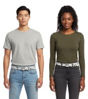 Cintura in pelle con scritta Fall Out Boy Rock Band, cintura casual, BT103233FOB3, bianca