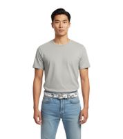 Cintura in pelle con scritta Fall Out Boy Rock Band, cintura casual, BT103233FOB3, bianca