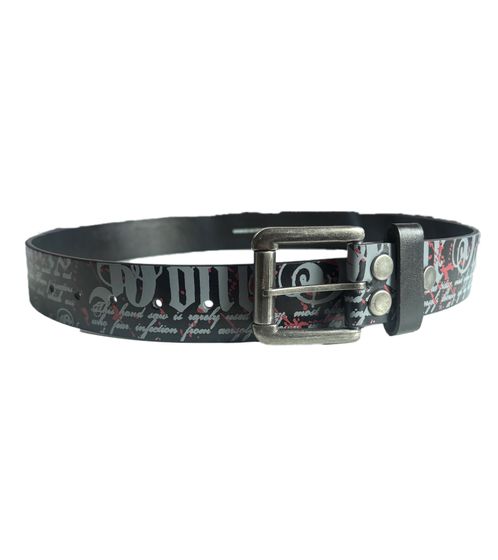 My Chemical Romance Herren Gürtel Rockband verstellbarer Freizeit-Gürtel BT101638MCR3 Schwarz/Rot/Grau