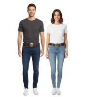 Cinturón Jimi Hendrix para mujer u hombre, elegante cinturón de cuero con hebilla del logo, cinturón casual, marrón