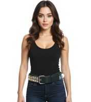 Cinturón de la banda punk Ramones para hombre o mujer, cinturón casual ajustable BT103980RAM4 negro