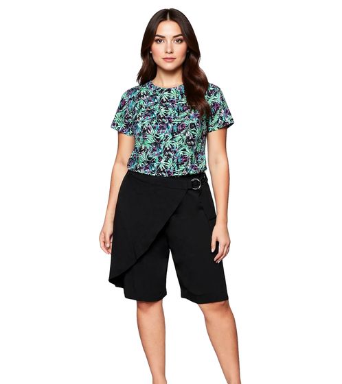 Sheego Bermuda da donna avvolgente Taglie Forti 135565 Nero