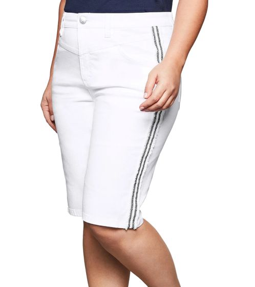 sheego Damen Jeans-Short stylische Denim-Hose Baumwoll-Hose Große Größen 135429 Weiß