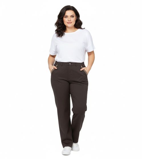sheego Women's Pants Made of Soft Lyocell Fabric, Everyday Pants, Plus Sizes 134857 Brown