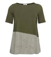 sheego Women's Layered T-Shirt, Summer Shirt, Plus Sizes 135028 Green/White/Black sheego Women's Layered T-Shirt, Summer Shirt, Plus Sizes 135028 Green/White/Black