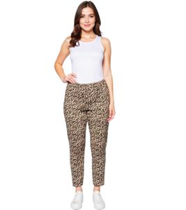 Pantaloni elasticizzati stile jogger da donna sheego con stampa glitterata all-over 134893 Beige/Verde Pantaloni elasticizzati stile jogger da donna sheego con stampa glitterata all-over 134893 Beige/Verde