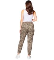 sheego Women's Jogger-Style Stretch Pants with Glittery All-Over Print 134893 Beige/Green sheego Women's Jogger-Style Stretch Pants with Glittery All-Over Print 134893 Beige/Green