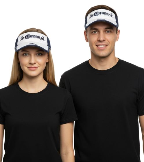 Corona Extra Cappellino con visiera unisex, elegante berretto in cotone, visiera parasole bianca