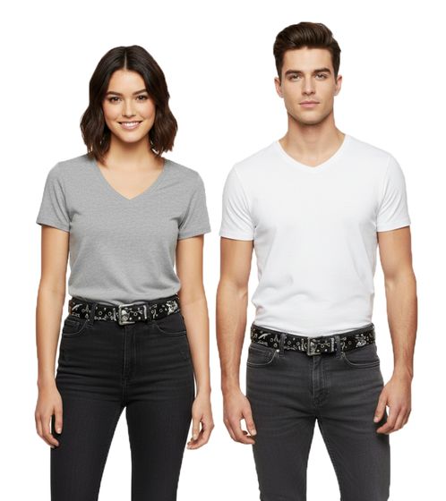 Cinturón Motörhead para mujer o hombre, talla única, 100 cm, con inscripción del logotipo, cinturón casual BT104890MTR, negro/gris