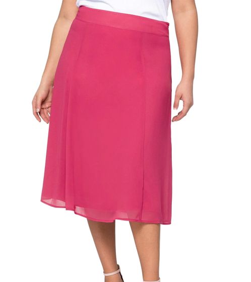 sheego Damen Rock in leicht ausgestellter Form Chiffon-Rock Große Größen 127158 Rosa