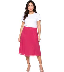 Gonna da donna sheego con gonna in chiffon leggermente svasata, taglie forti, 127158, rosa Gonna da donna sheego con gonna in chiffon leggermente svasata, taglie forti, 127158, rosa