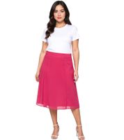 sheego Women's Skirt with a Slightly Flared Chiffon Skirt Plus Sizes 127158 Pink sheego Women's Skirt with a Slightly Flared Chiffon Skirt Plus Sizes 127158 Pink