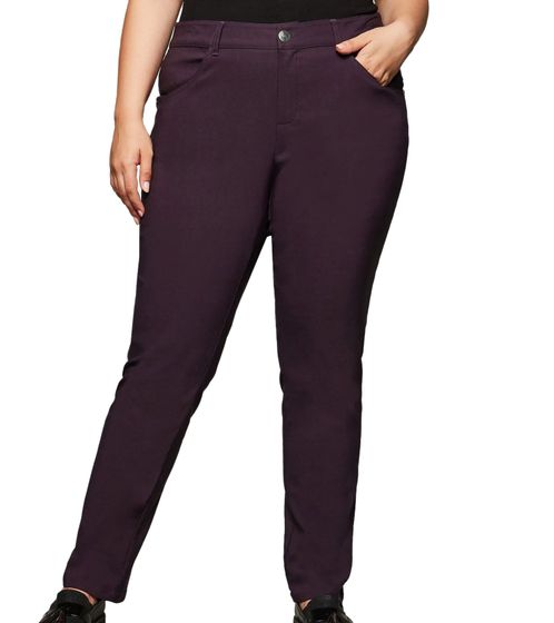 sheego Bengalin Damen Stretchhose mit schmaler Beinform moderne Freizeit-Hose Große Größen 133992 Weinrot